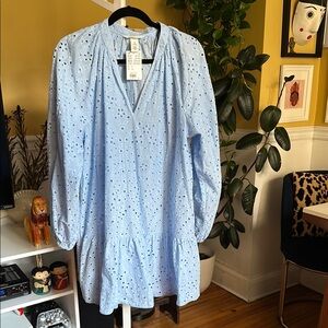 H&M Light Blue Eyelet Blouse